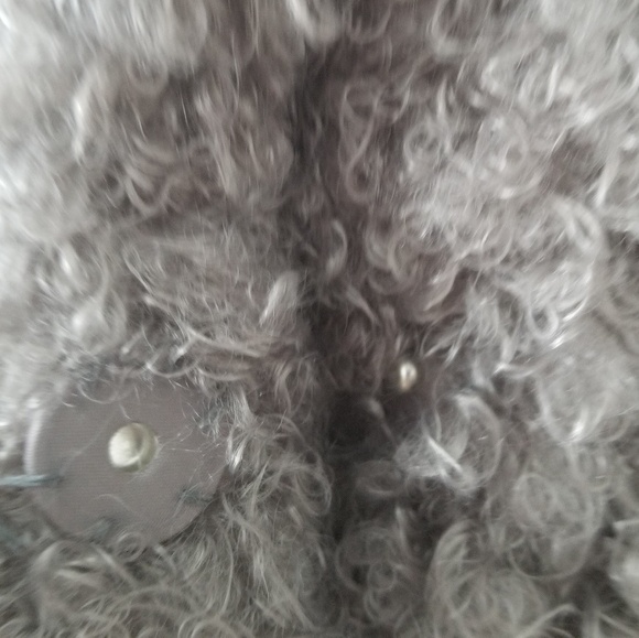 𝅺NEW! STEVE MADDEN Gray Curly Faux Fur Mid-Length Teddy Coat 3X. - Picture 7 of 7